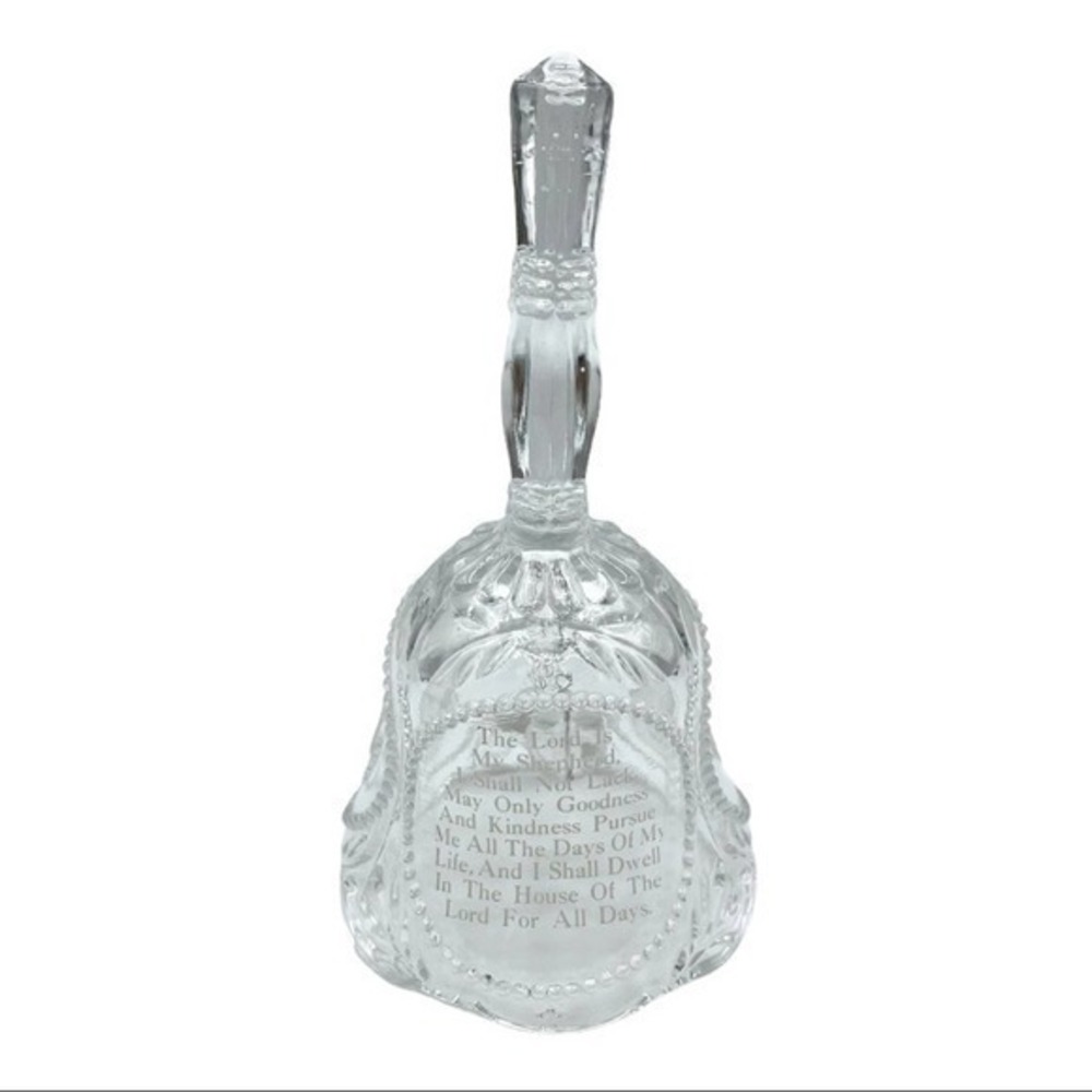 Crystal Glass - Bell Prayer Hands | Sz. 5" x 2.5" | Vintage Home Decor